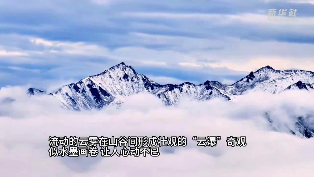 青海循化：云海雪峰宛如水墨仙境